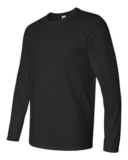 Gildan 64400 Unisex Softstyle® Long Sleeve T-Shirt - Black - Side View