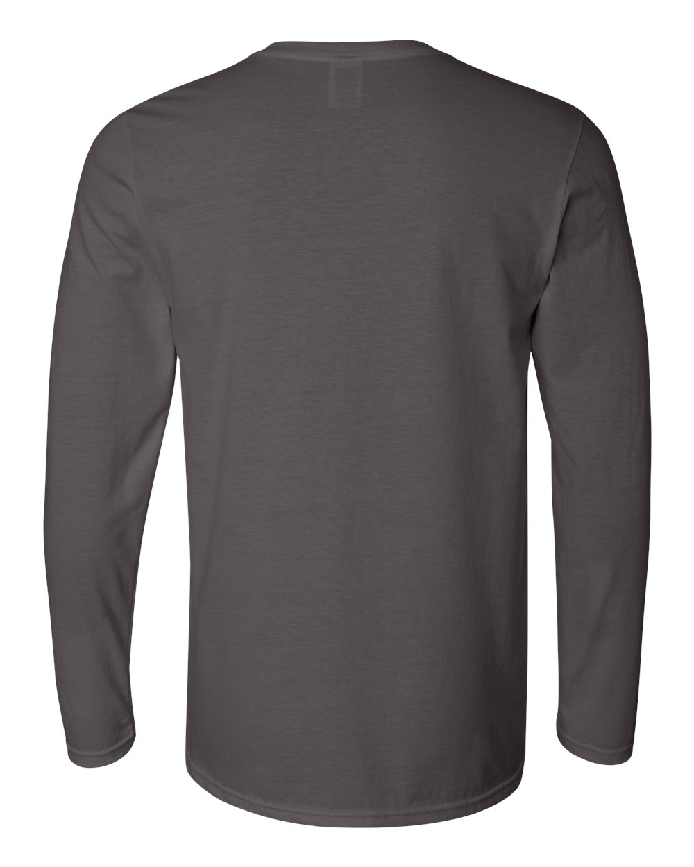 Gildan 64400 Unisex Softstyle® Long Sleeve T-Shirt - Charcoal - Back View