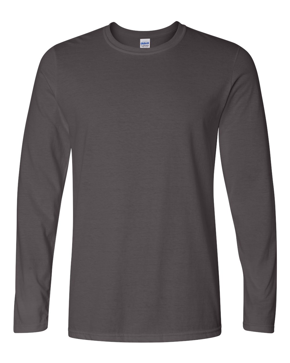 Gildan 64400 Unisex Softstyle® Long Sleeve T-Shirt - Charcoal - Front View