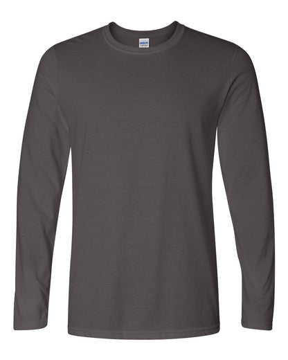 Gildan 64400 Unisex Softstyle® Long Sleeve T-Shirt - Charcoal - Front View