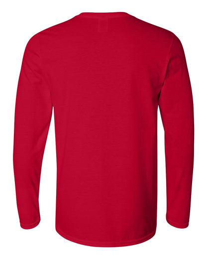 Gildan 64400 Unisex Softstyle® Long Sleeve T-Shirt - Cherry Red - Back View