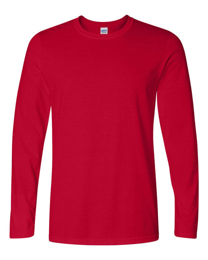 Gildan 64400 Unisex Softstyle® Long Sleeve T-Shirt - Cherry Red - Front View