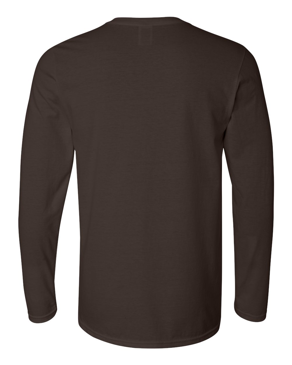 Gildan 64400 Unisex Softstyle® Long Sleeve T-Shirt - Dark Chocolate - Back View