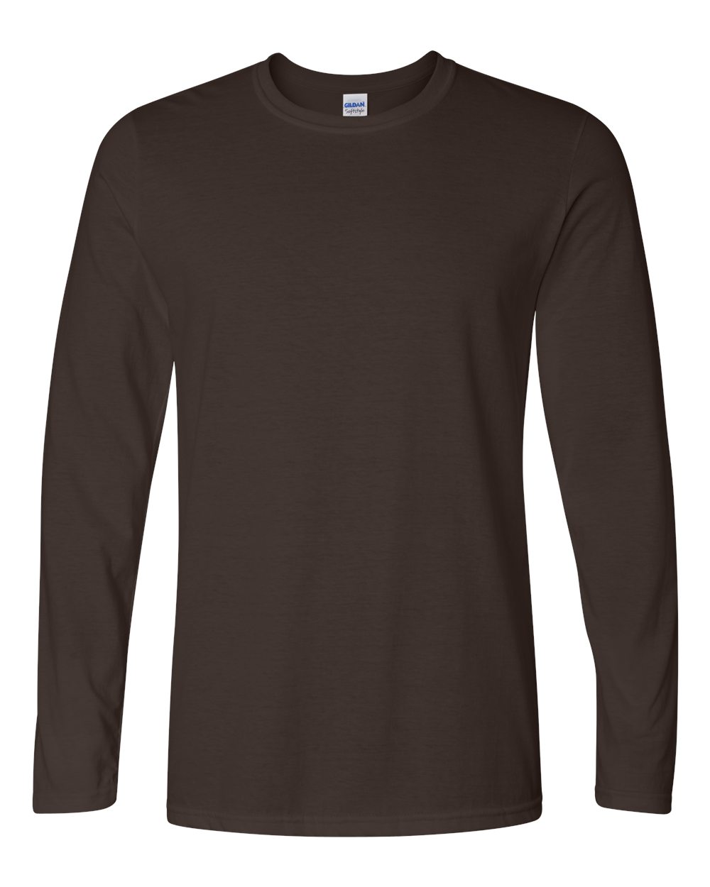Gildan 64400 Unisex Softstyle® Long Sleeve T-Shirt - Dark Chocolate - Front View