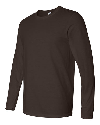 Gildan 64400 Unisex Softstyle® Long Sleeve T-Shirt - Dark Chocolate - Side View