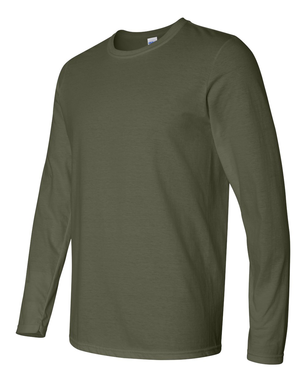 Gildan 64400 Unisex Softstyle® Long Sleeve T-Shirt - Military Green - Side View