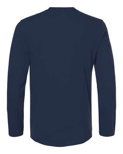 Gildan 64400 Unisex Softstyle® Long Sleeve T-Shirt - Navy - Back View