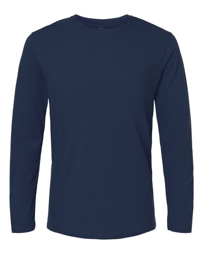 Gildan 64400 Unisex Softstyle® Long Sleeve T-Shirt - Navy - Front View