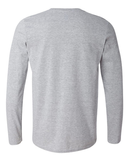 Gildan 64400 Unisex Softstyle® Long Sleeve T-Shirt - Sport Grey - Back View