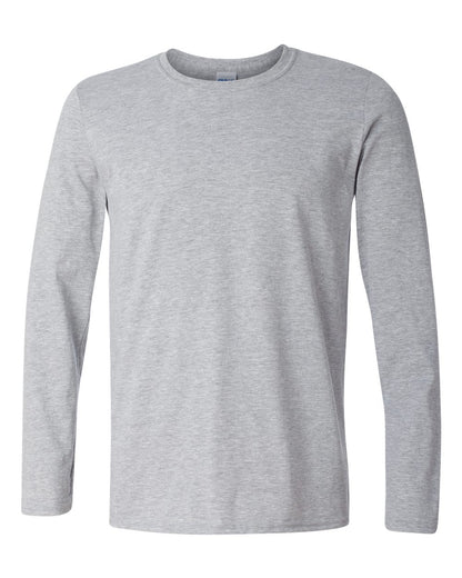 Gildan 64400 Unisex Softstyle® Long Sleeve T-Shirt - Sport Grey - Front View