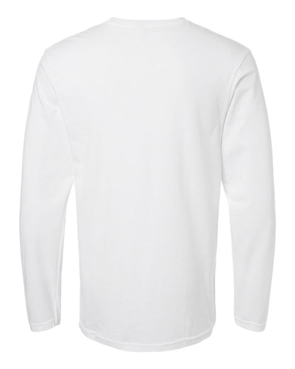 Gildan 64400 Unisex Softstyle® Long Sleeve T-Shirt - White - Back View
