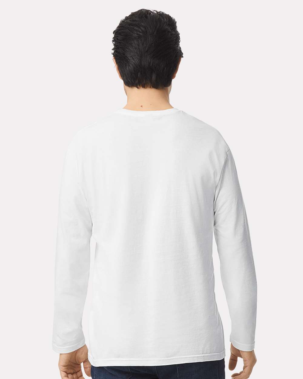 Gildan 64400 Unisex Softstyle® Long Sleeve T-Shirt - White - On Model Back