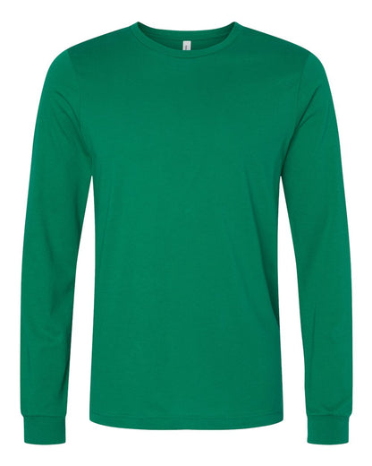 BELLA + CANVAS 3501 Unisex Jersey Long Sleeve Tee - Kelly - Front View