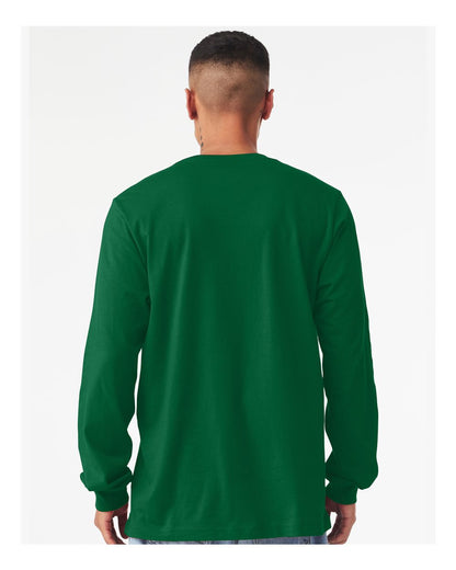 BELLA + CANVAS 3501 Unisex Jersey Long Sleeve Tee - Kelly - On Model Back