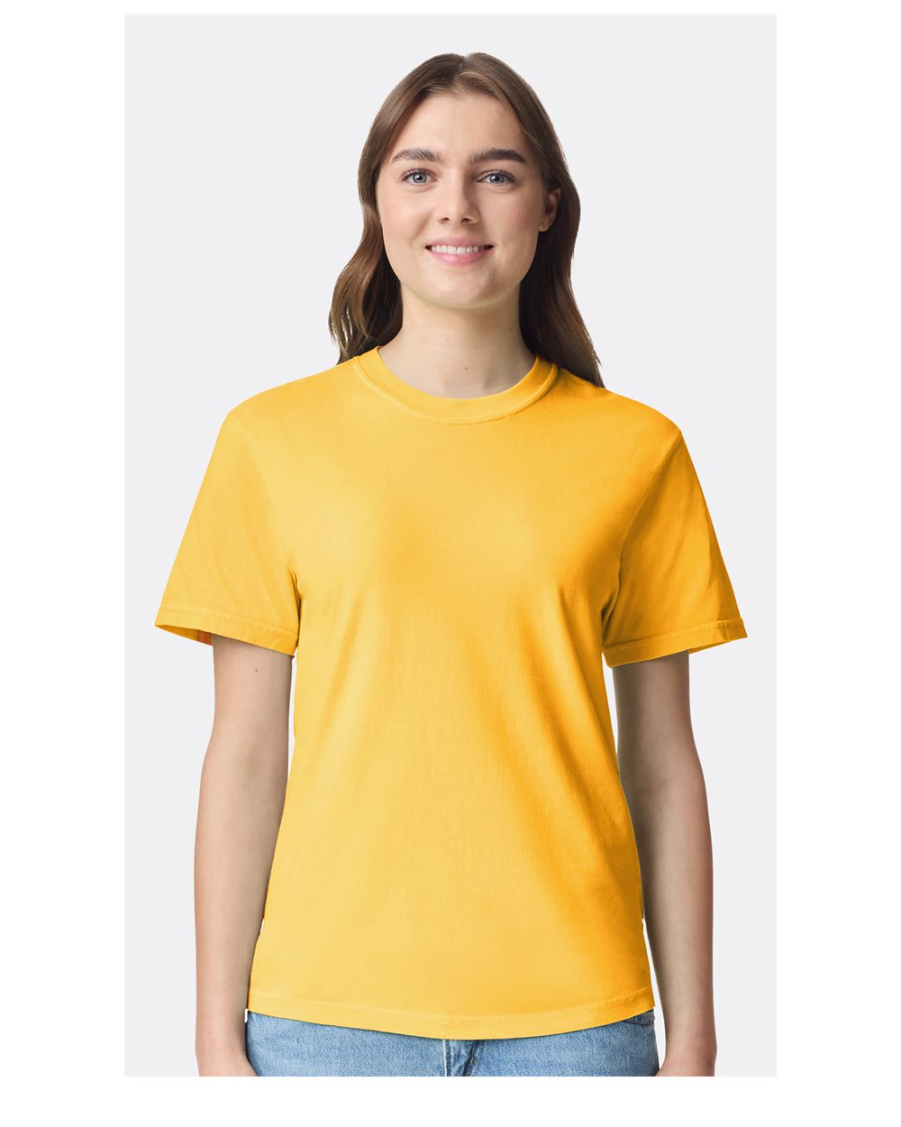 Comfort Colors 1717 Unisex Garment-Dyed Heavyweight T-Shirt - Citrus - On Model Front