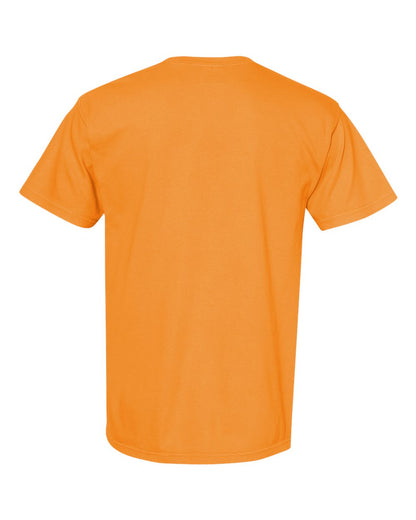 Comfort Colors 1717 Unisex Garment-Dyed Heavyweight T-Shirt - Bright Orange - Back View