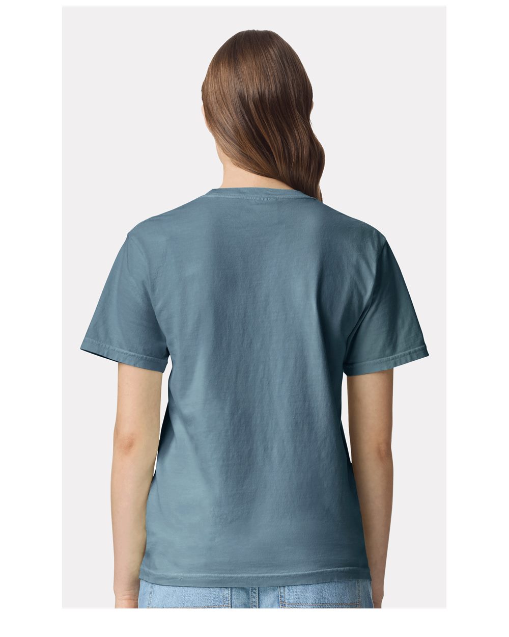 Comfort Colors 1717 Unisex Garment-Dyed Heavyweight T-Shirt - Ice Blue - On Model Back