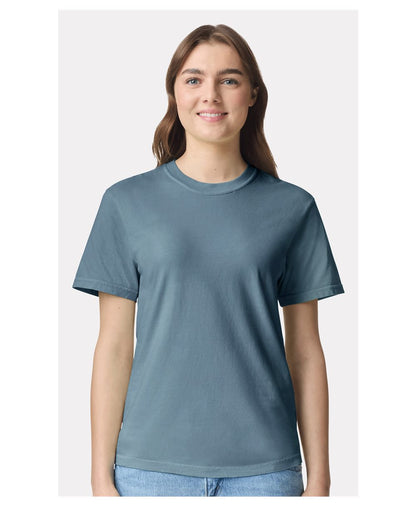 Comfort Colors 1717 Unisex Garment-Dyed Heavyweight T-Shirt - Ice Blue - On Model Front