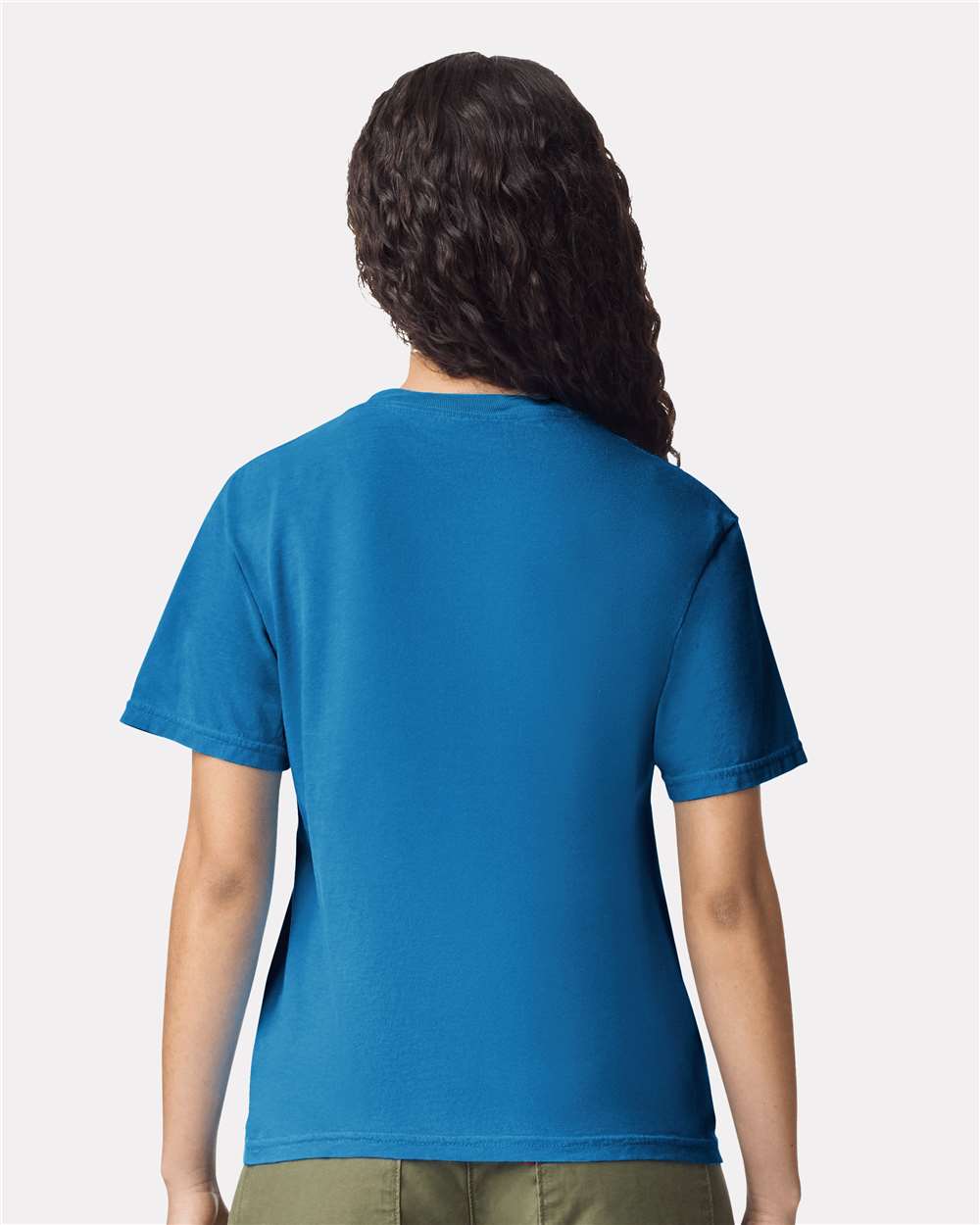 Comfort Colors 1717 Unisex Garment-Dyed Heavyweight T-Shirt - Royal Caribe - On Model Back