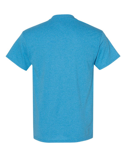 Gildan 5000 Unisex Heavy Cotton™ T-Shirt - Heather Sapphire - Back View