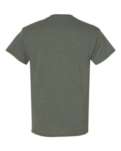 Gildan 5000 Unisex Heavy Cotton™ T-Shirt - Heather Military Green - Back View