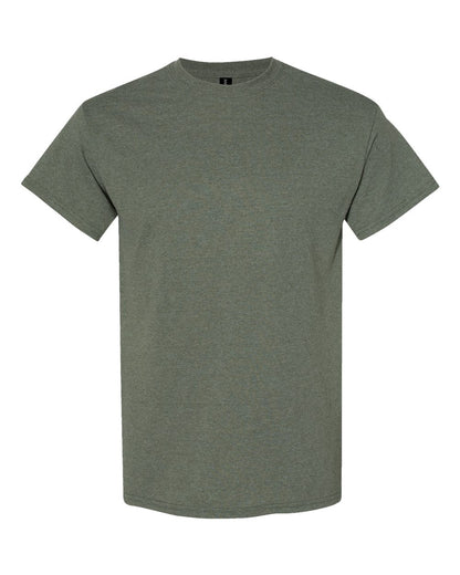 Gildan 5000 Unisex Heavy Cotton™ T-Shirt - Heather Military Green - Front View