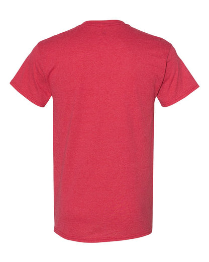 Gildan 5000 Unisex Heavy Cotton™ T-Shirt - Heather Red - Back View