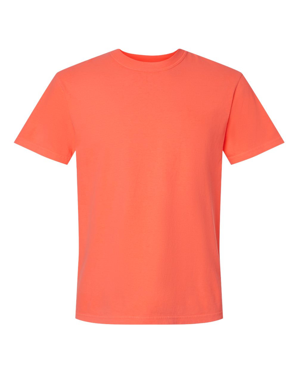 Comfort Colors 1717 Unisex Garment-Dyed Heavyweight T-Shirt - Neon Red Orange - Front View