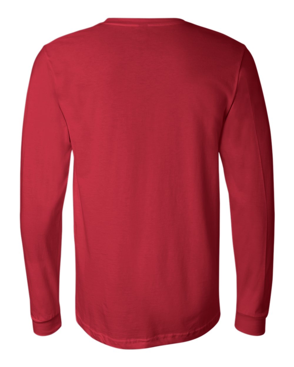 BELLA + CANVAS 3501 Unisex Jersey Long Sleeve Tee - Red - Back View