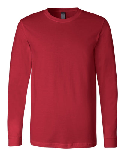 BELLA + CANVAS 3501 Unisex Jersey Long Sleeve Tee - Red - Front View
