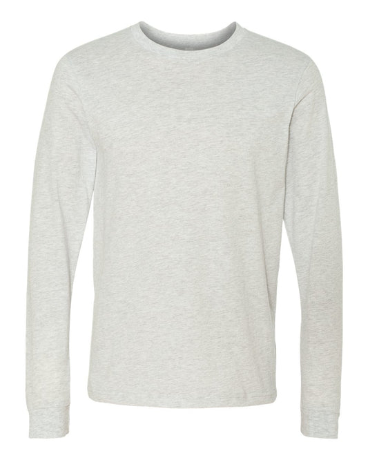 BELLA + CANVAS 3501 Unisex Jersey Long Sleeve Tee - Ash - Front View