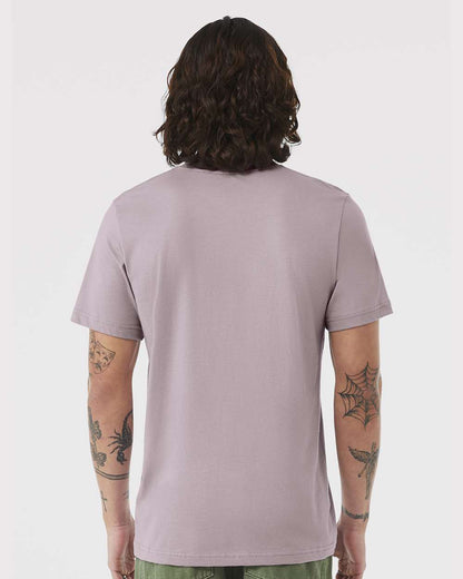 BELLA + CANVAS 3001 Jersey Tee - Pink Gravel - On Model Back