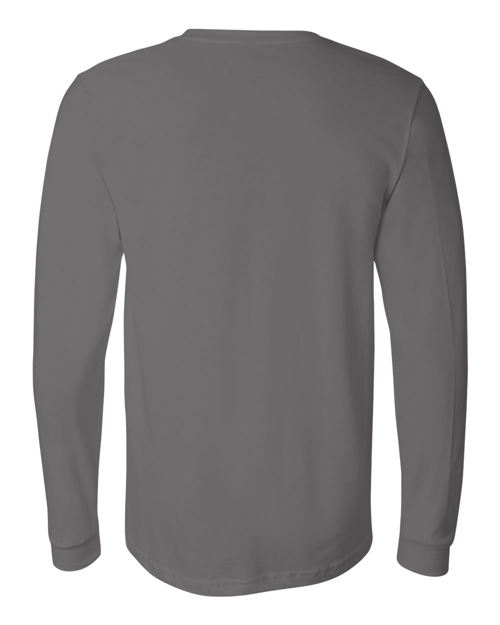 BELLA + CANVAS 3501 Unisex Jersey Long Sleeve Tee - Asphalt - Back View