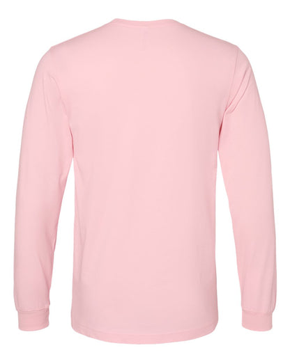 BELLA + CANVAS 3501 Unisex Jersey Long Sleeve Tee - Pink - Back View