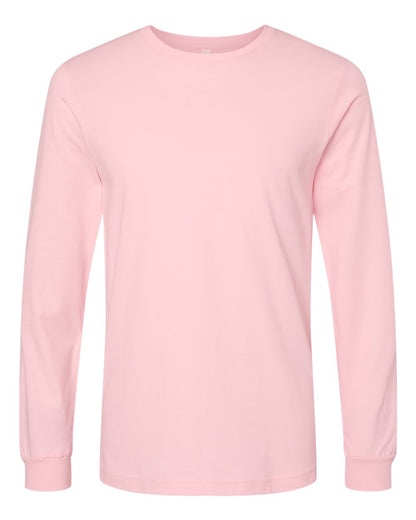 BELLA + CANVAS 3501 Unisex Jersey Long Sleeve Tee - Pink - Front View