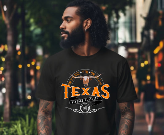 TEXAS Lone Star Longhorn Skull – Western DTF Transfer