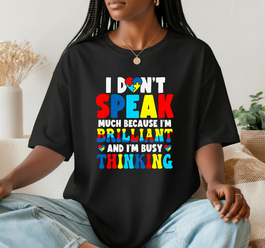 AUTISM AWARENESS Rainbow Puzzle Brain – DTF Transfer