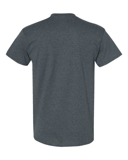 Gildan 5000 Unisex Heavy Cotton™ T-Shirt - Dark Heather - Back View