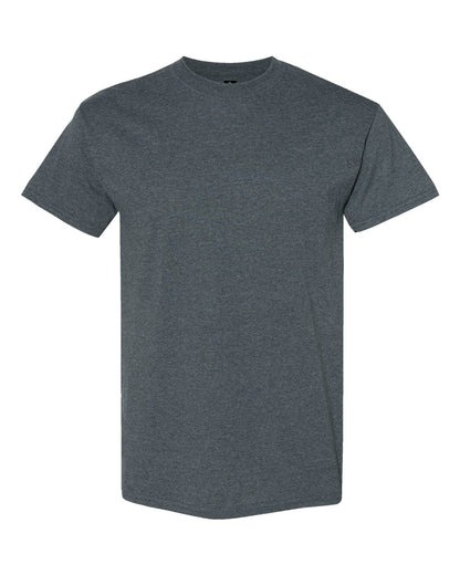 Gildan 5000 Unisex Heavy Cotton™ T-Shirt - Dark Heather - Front View