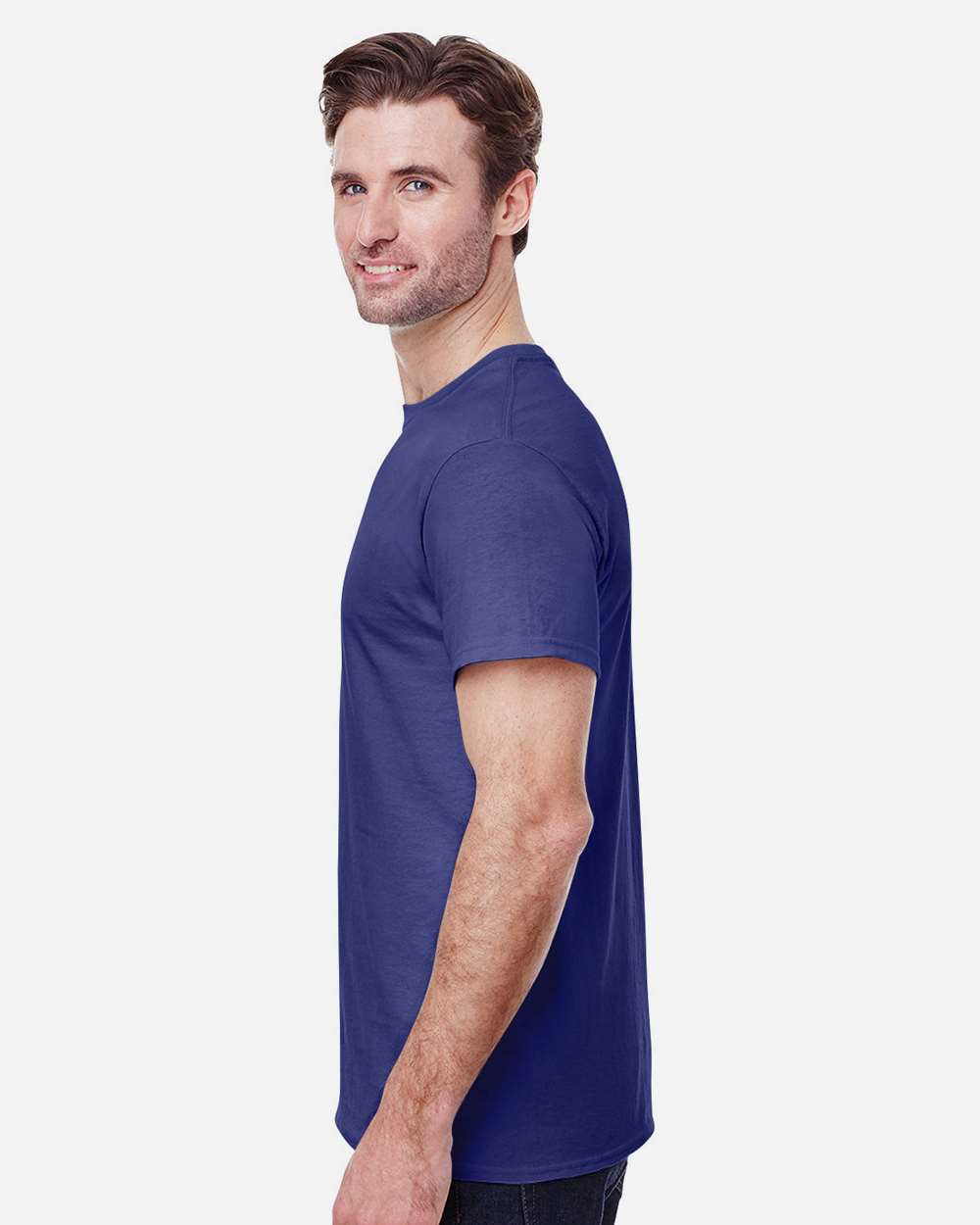 Gildan 5000 Unisex Heavy Cotton™ T-Shirt - Cobalt - On Model Side