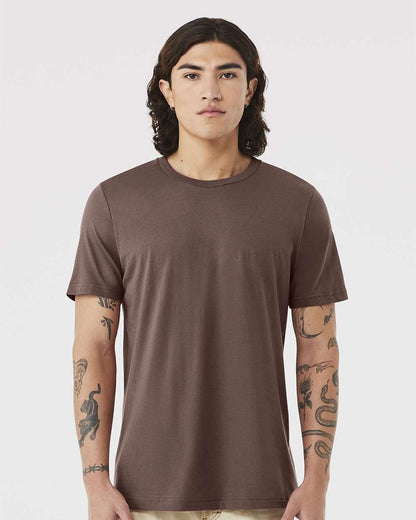 BELLA + CANVAS 3001 Jersey Tee - Cocoa - On Model Front