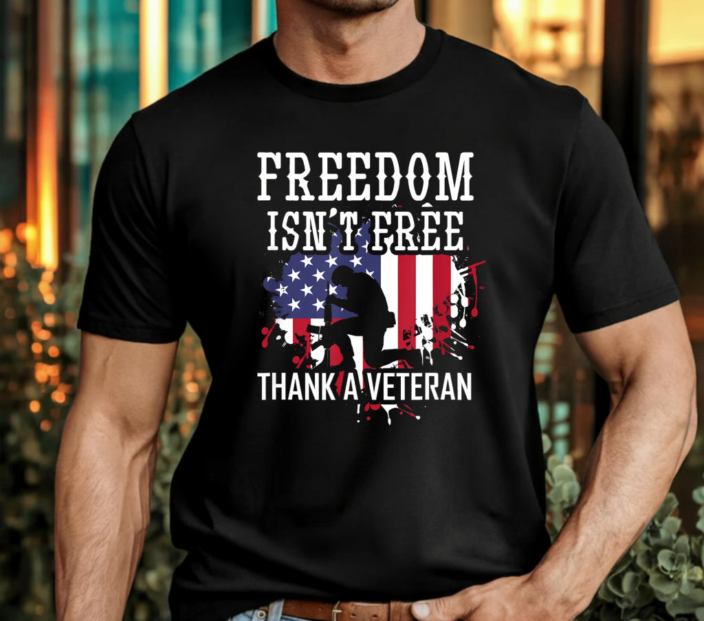 PROUD VETERAN Distressed Flag – Memorial Day DTF Transfer