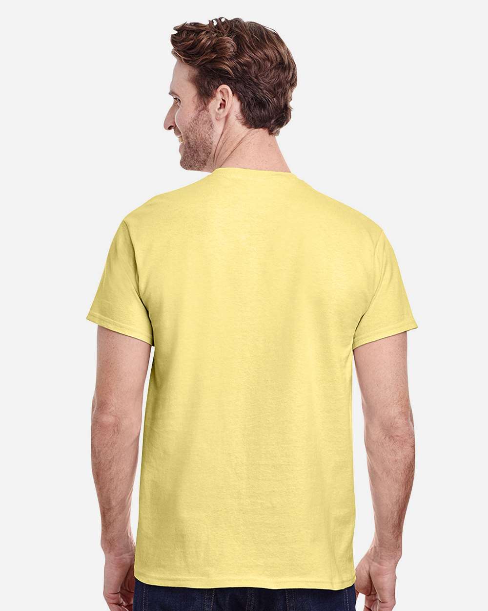 Gildan 5000 Unisex Heavy Cotton™ T-Shirt - Cornsilk - On Model Back