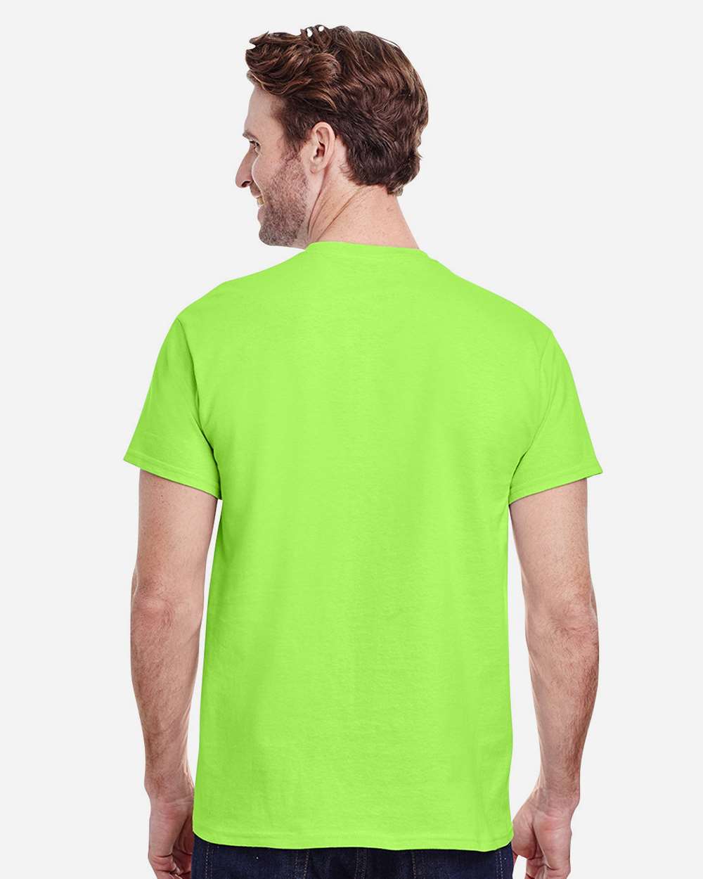 Gildan 5000 Unisex Heavy Cotton™ T-Shirt - Neon Green - On Model Back