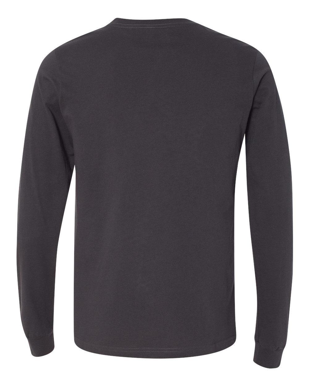 BELLA + CANVAS 3501 Unisex Jersey Long Sleeve Tee - Dark Grey - Back View
