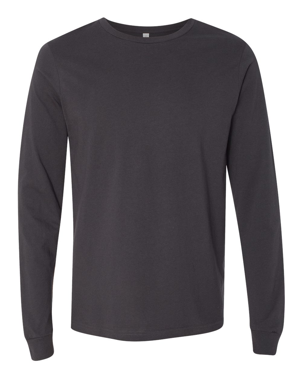 BELLA + CANVAS 3501 Unisex Jersey Long Sleeve Tee - Dark Grey - Front View
