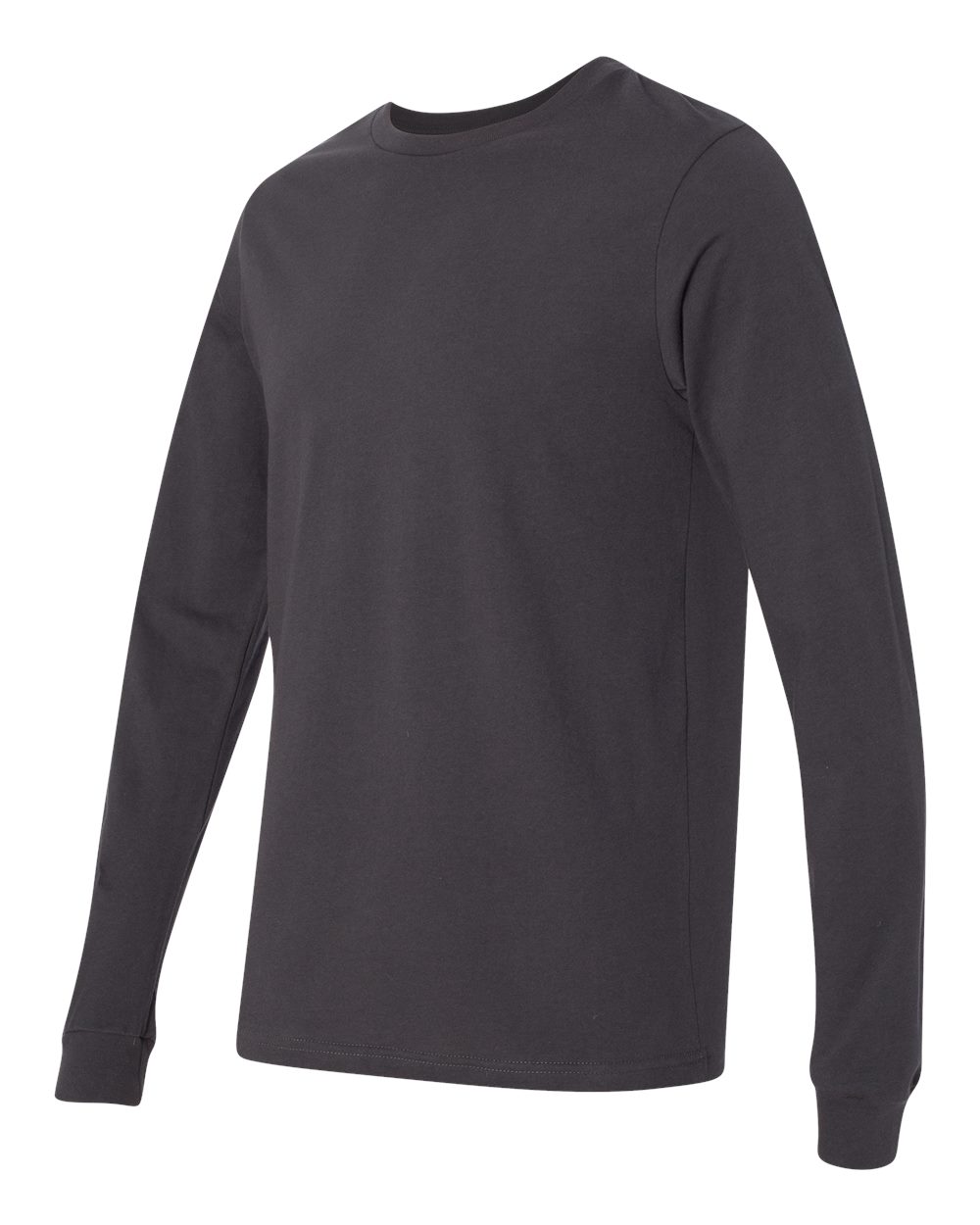 BELLA + CANVAS 3501 Unisex Jersey Long Sleeve Tee - Dark Grey - Side View