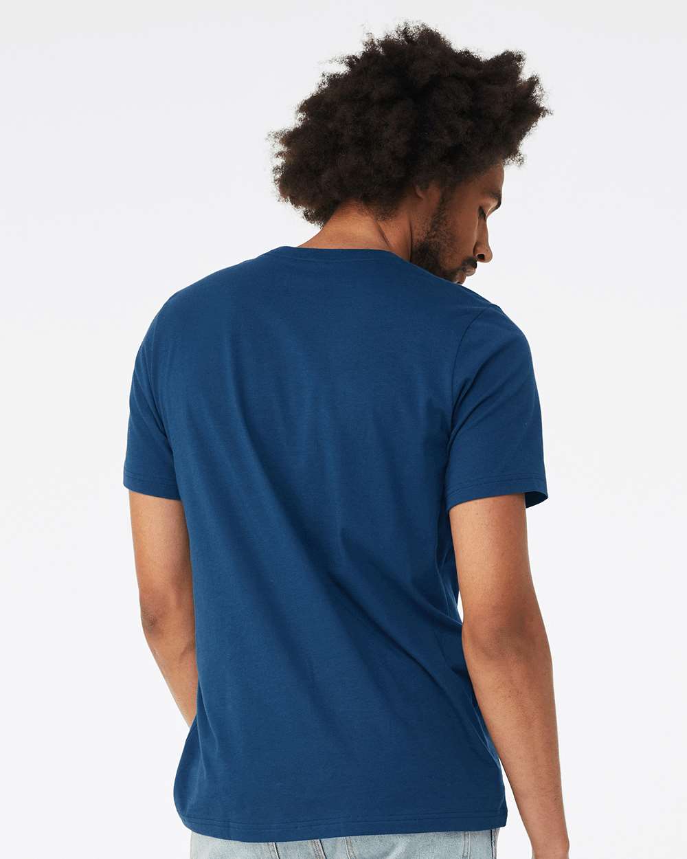 BELLA + CANVAS 3001 Jersey Tee - Cool Blue - On Model Back