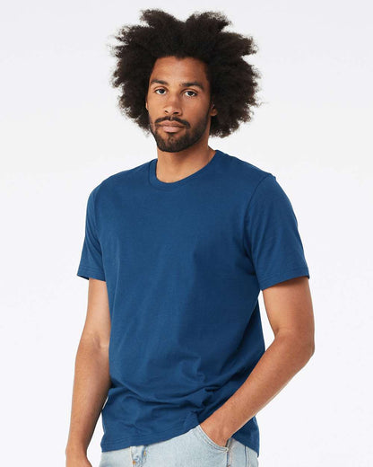 BELLA + CANVAS 3001 Jersey Tee - Cool Blue - On Model Side