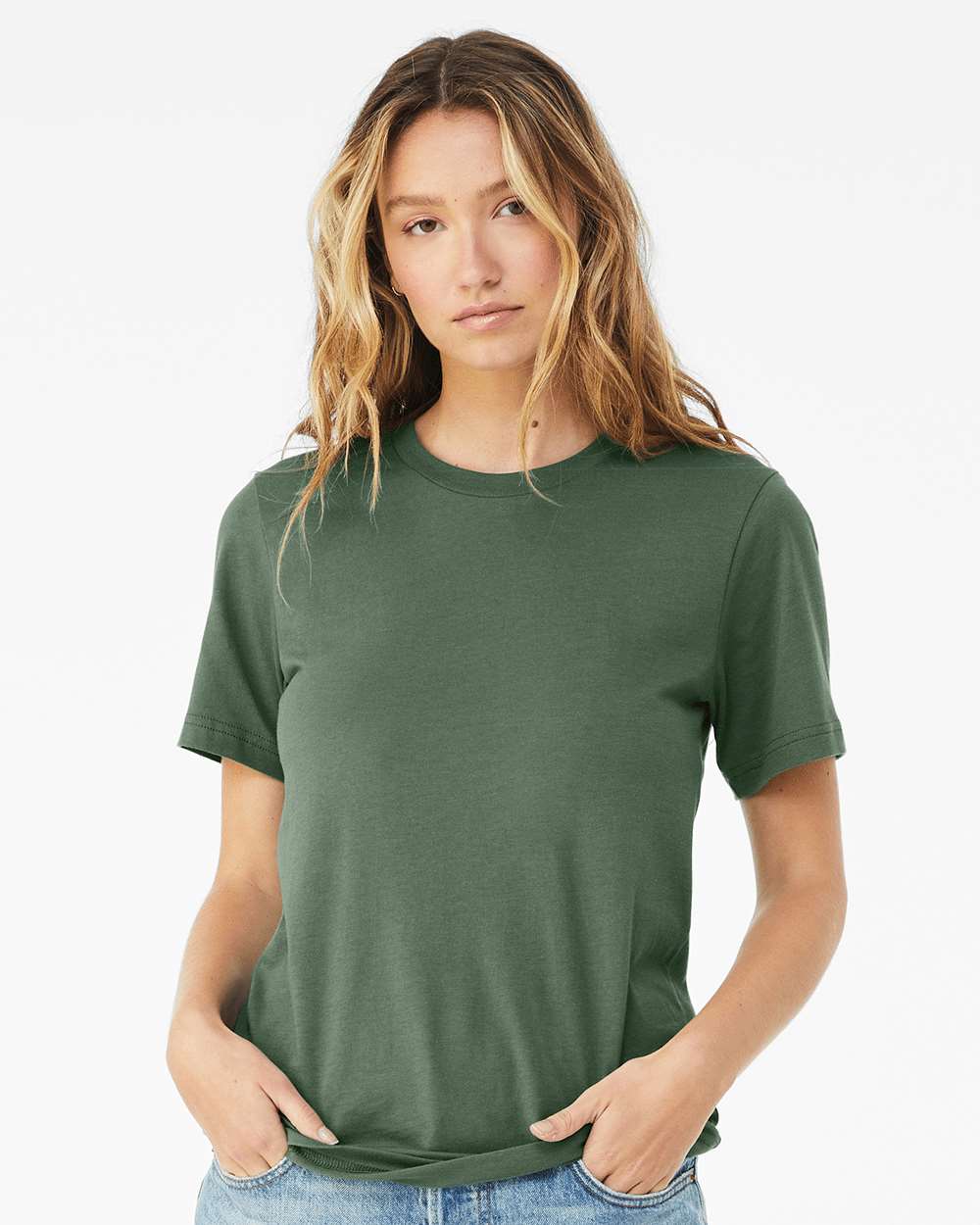 BELLA + CANVAS 3001 Jersey Tee - Pine - On Model Front